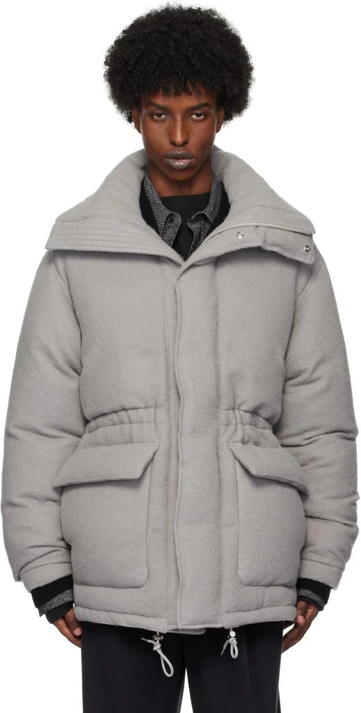 AURALEE Gray Brushed Alpaca Wool Down Jacket 1