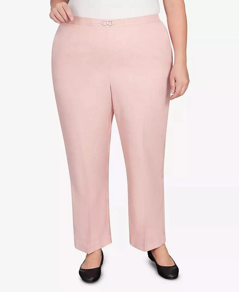 Alfred Dunner Plus Size English Garden Buckled Flat Front Waist Average Length Pants 1