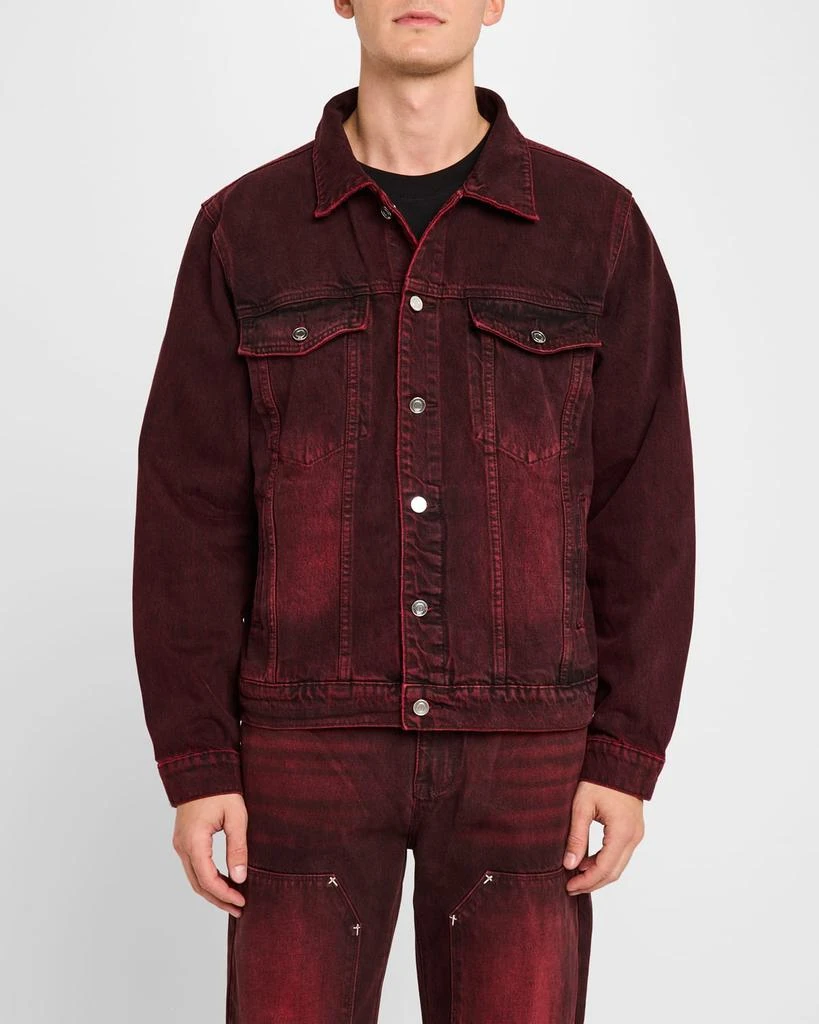 RTA Men's Elmer Grain Wash Denim Jacket 4