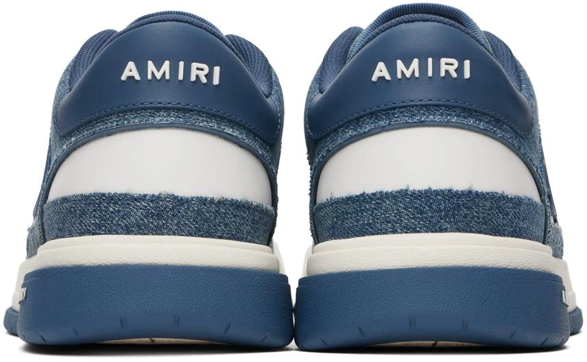 AMIRI White & Blue Vintage Denim Classic Low Sneakers 2