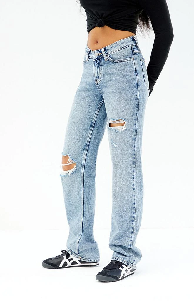 PacSun Medium Indigo Ripped V Dip '90s Boyfriend Jeans 3