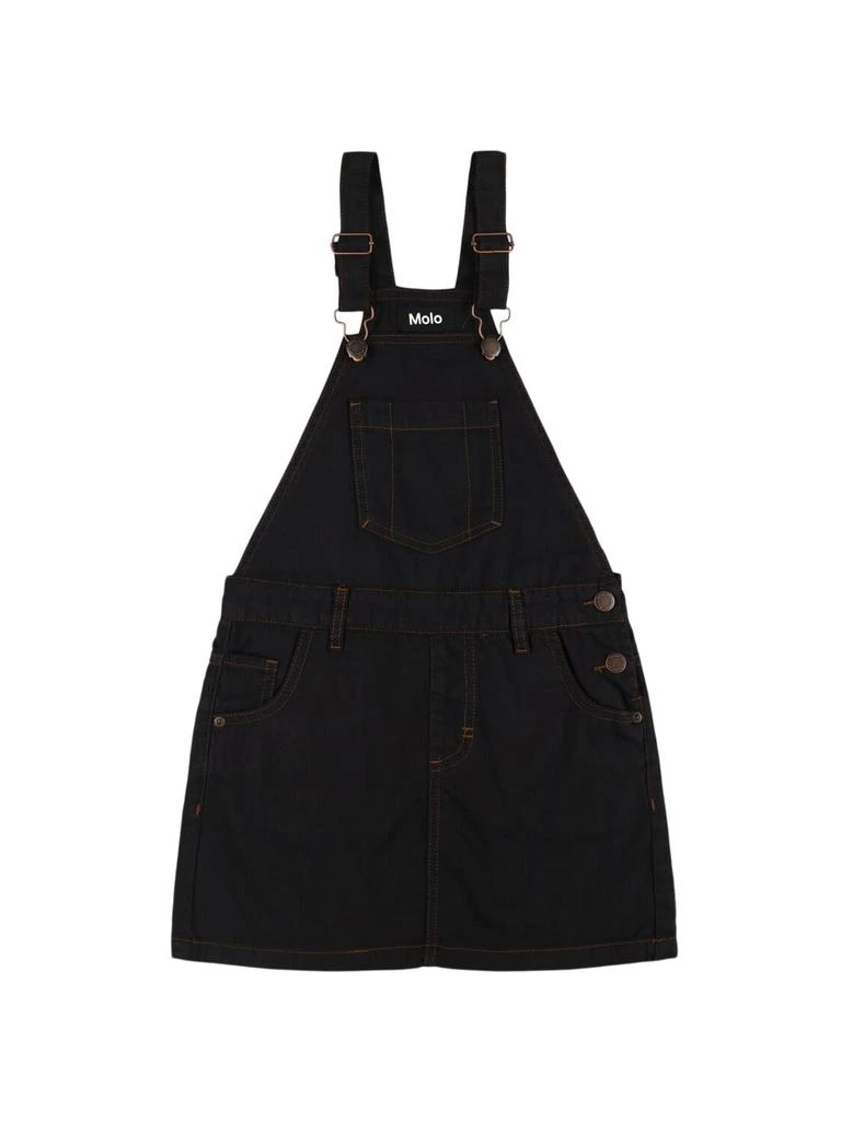 MOLO Cotton Blend Denim Overall Dress 1