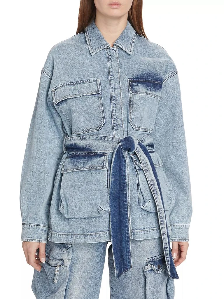 Good American Belted Cargo Denim Jacket 3
