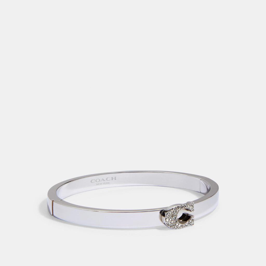 Coach Pave Signature Hinged Bangle