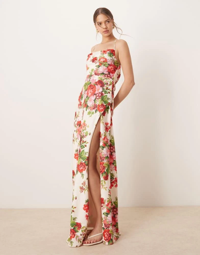 asos red floral maxi dress ASOS Design - High Neck Halter Maxi Dress - Women - Polyester - 0 US