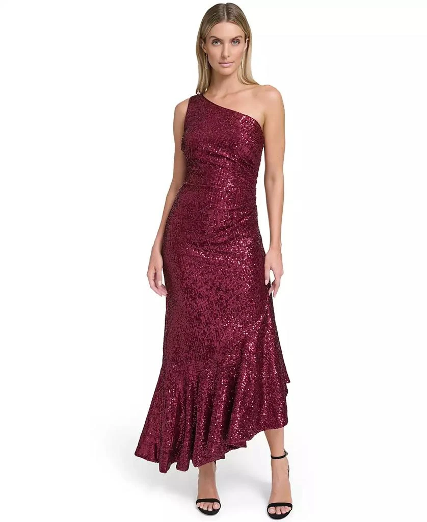 petite high low formal dresses WEDTREND Women Burgundy Prom Dress A-Line High-Low Formal Dress with Sequins