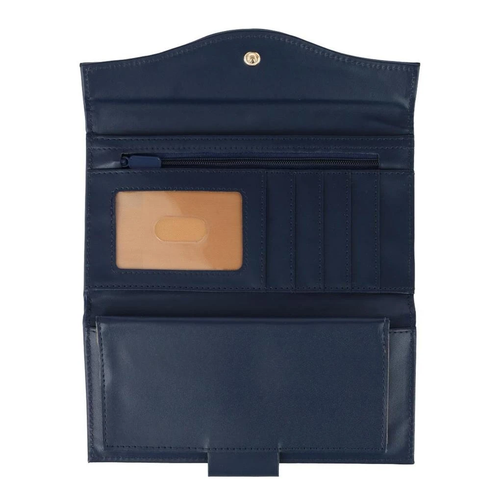 Buxton Women's Leather Long Bifold Organizer Wallet with Floral Emboss 3
