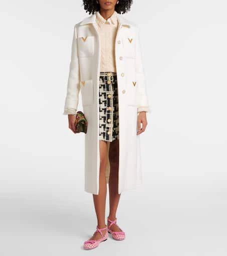 Valentino Rockstud tweed ballet flats 3