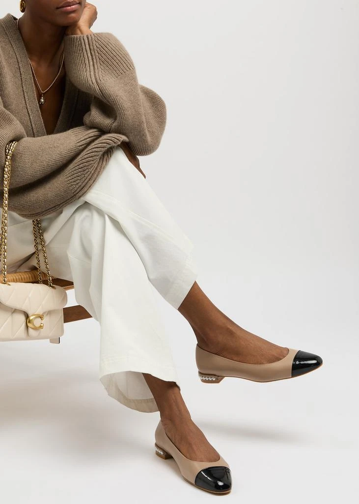 Stuart Weitzman Pearl-embellished leather ballet flats 5