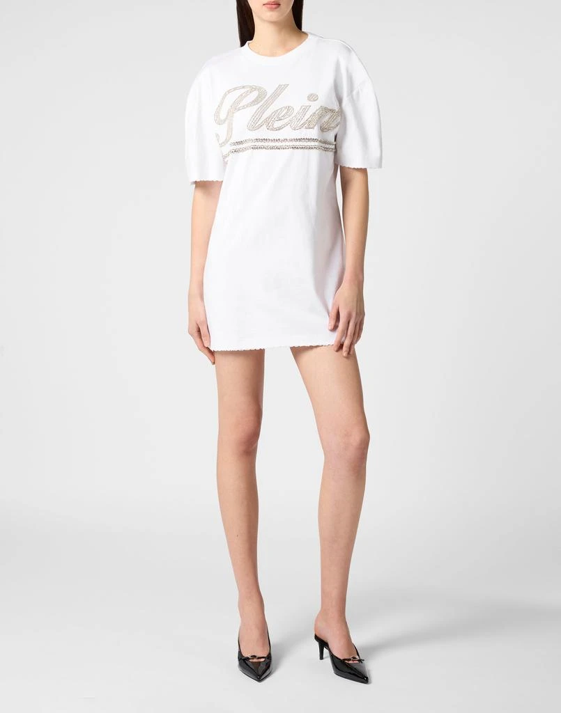 Philipp Plein Open Back T-Shirt Dress Strass Signature 3