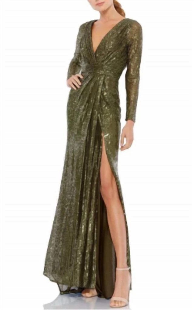 mac duggal olive green dress Mac Duggal 20246 main image 0