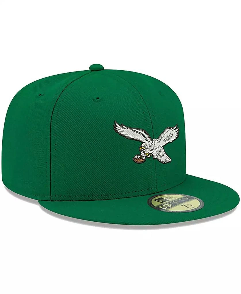 New Era Men's Kelly Green Philadelphia Eagles Omaha Throwback 59FIFTY Fitted Hat 3