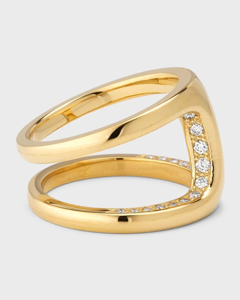 Hoorsenbuhs 18K Yellow Gold Dame Phantom Ring with Flooded Diamonds, Size 8 4