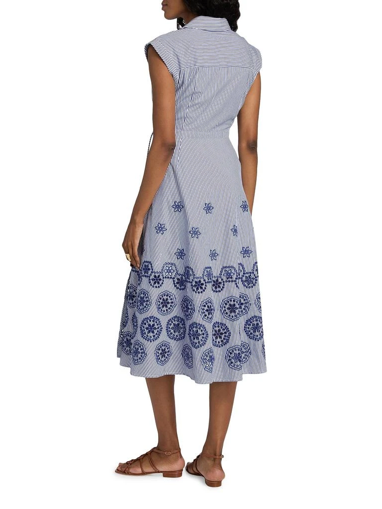 Tanya Taylor | Midi Shivon Dress | Blue/optic White Midi Dress - 12