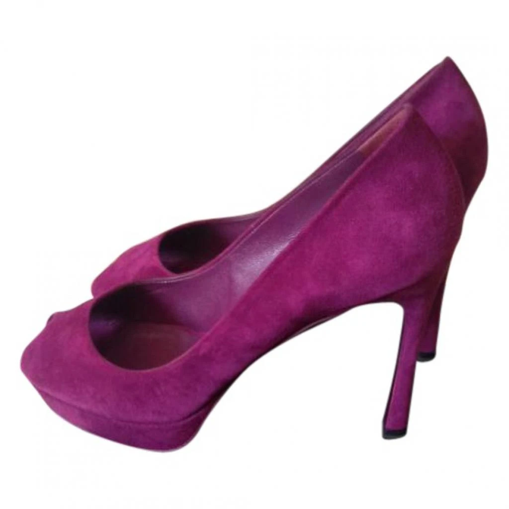 Yves Saint Laurent Yves Saint Laurent Purple Suede Heels 1