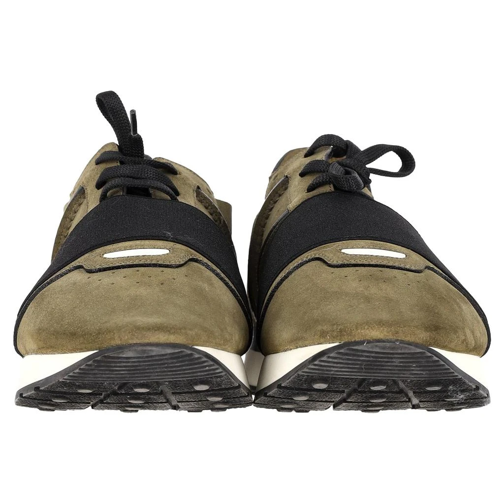 Balenciaga Race Runner Sneakers in Olive Green Suede 3