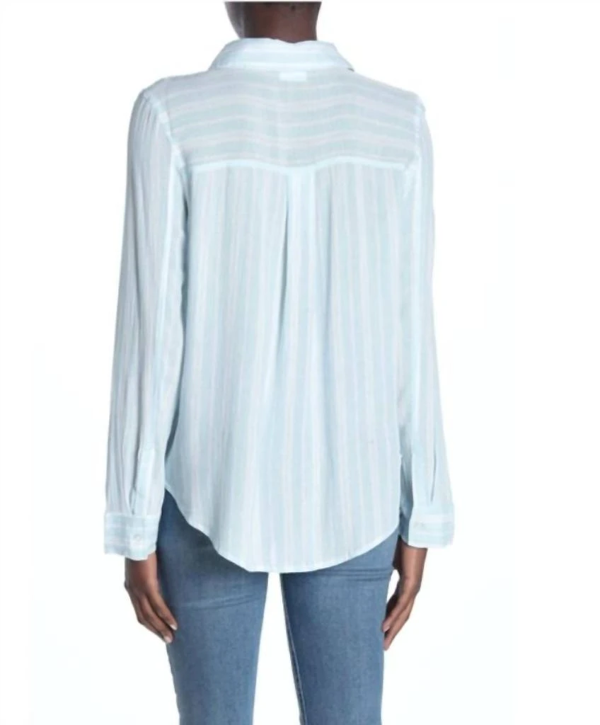 Abound Abound - Striped Tie Front Long Sleeve Weekend Button Down Blouse 3