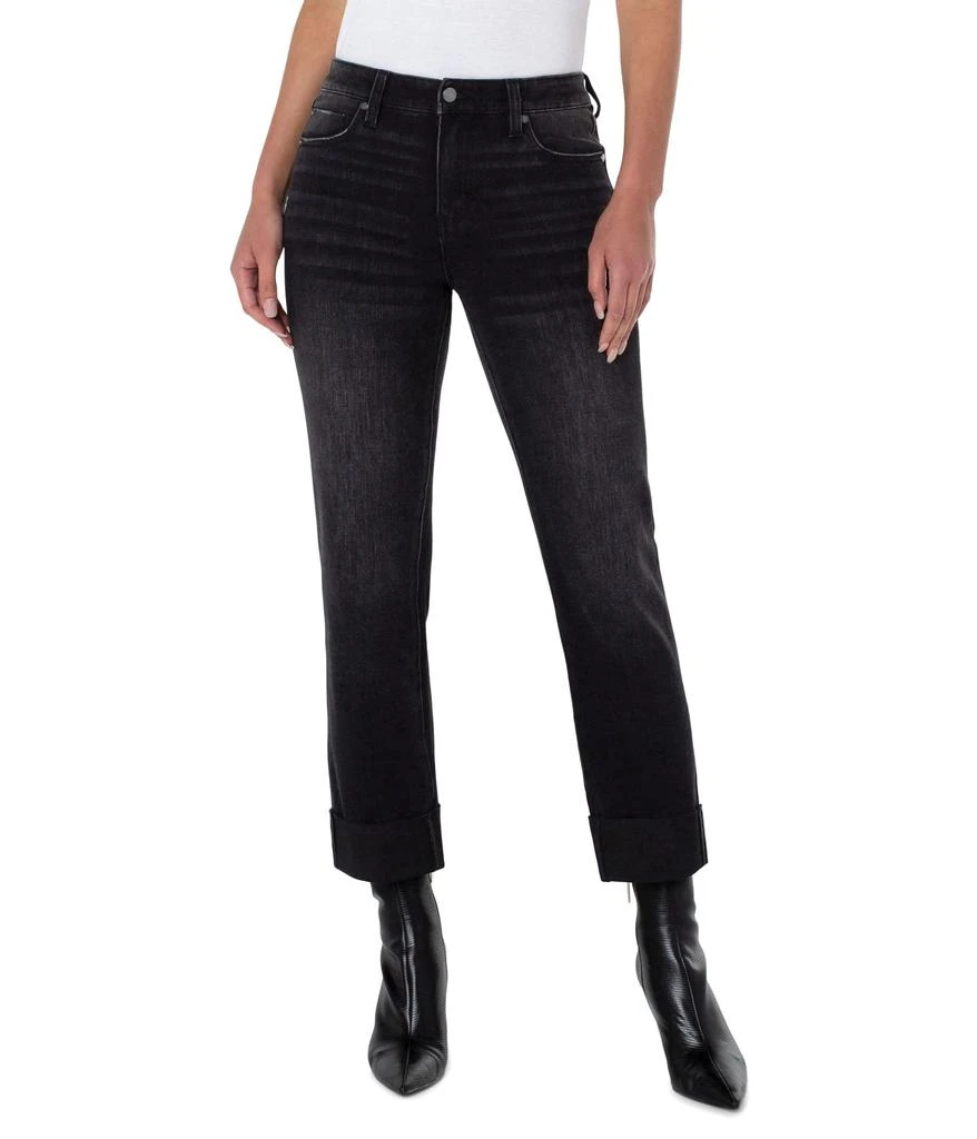 Liverpool Marley Girlfriend Jeans w/Raw Cut Cuff 27" in Herington 1