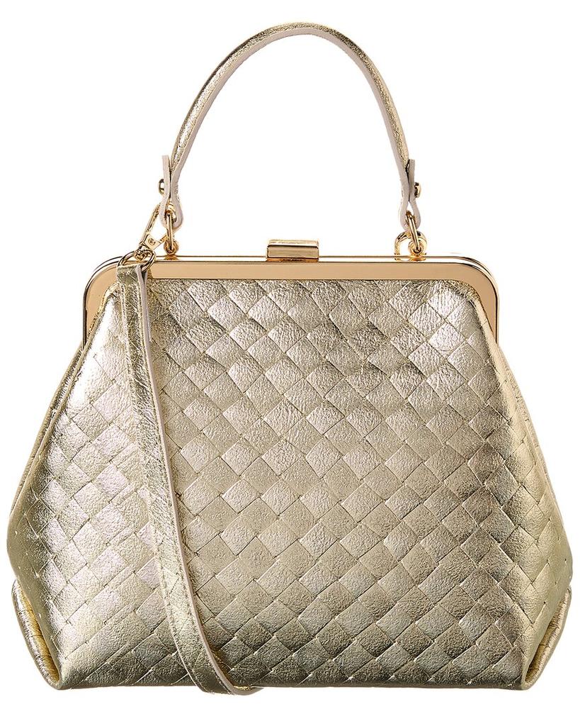 Persaman New York Estelle Kisslock Leather Satchel