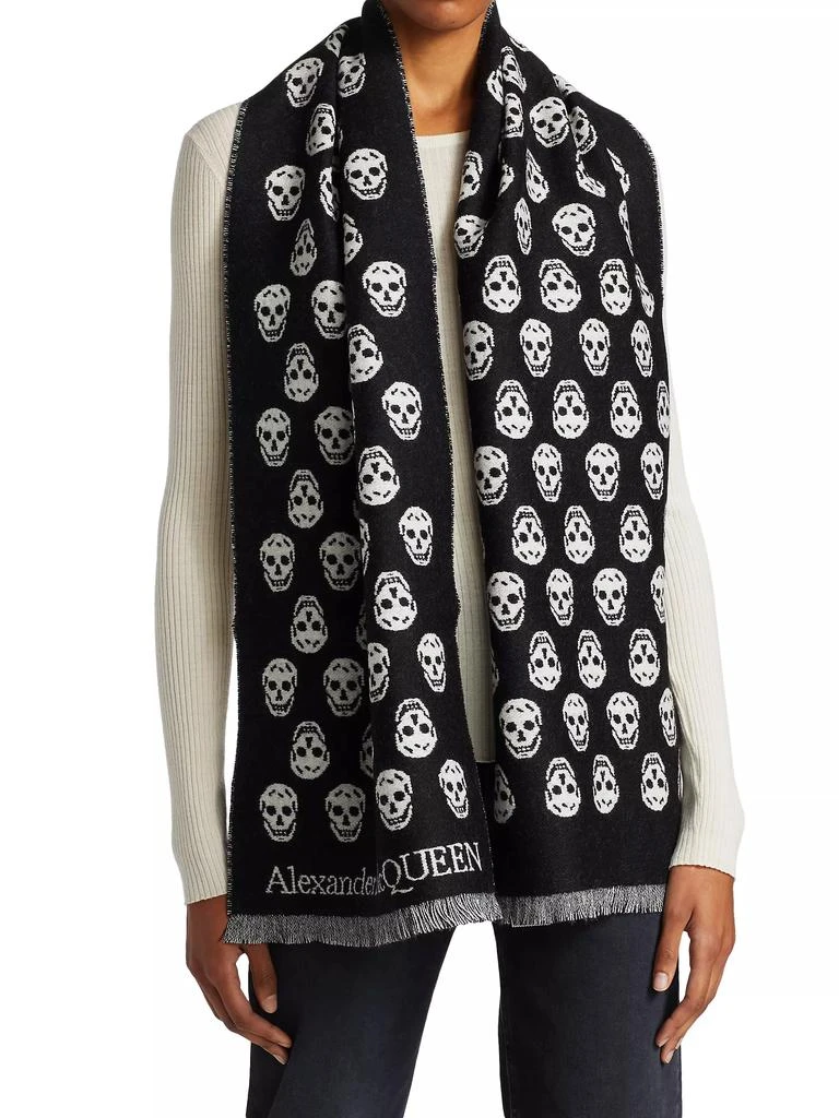 Alexander McQueen Reversible Skull Wool Scarf 1