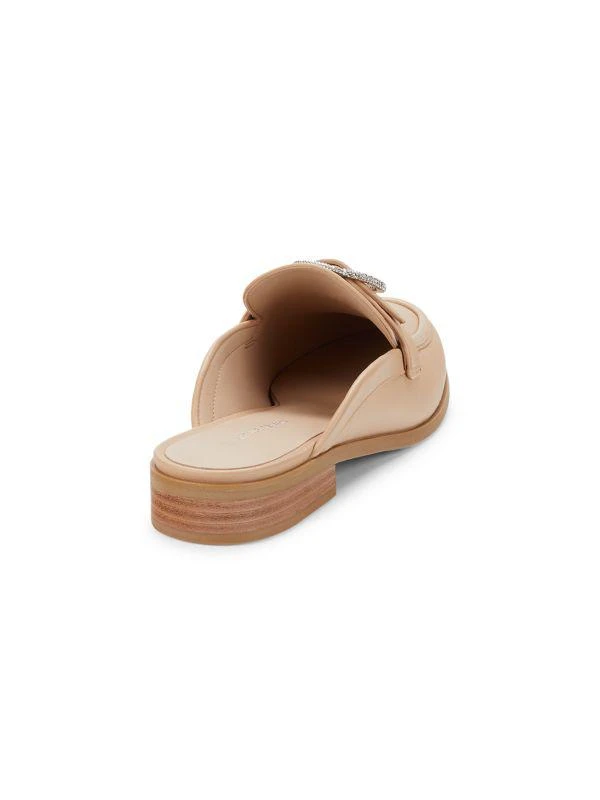 Stuart Weitzman Crystal Buckle Leather Mules 3