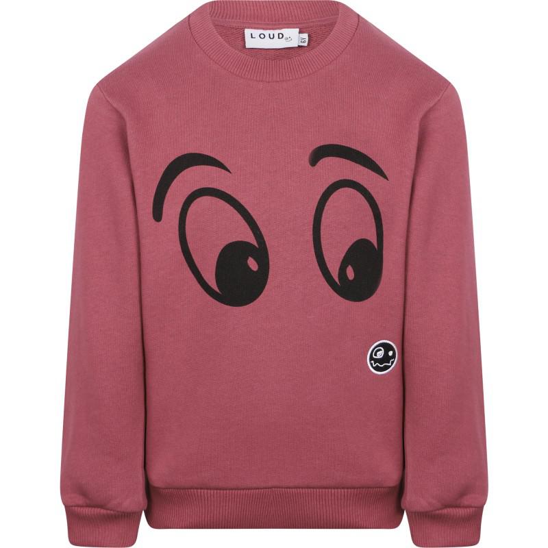 Loud Apparel Eyes print organic logo sweatshirt in maroon