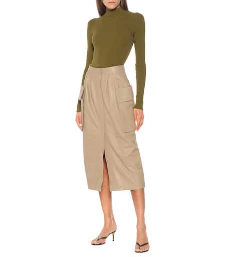 Zeynep Arçay Leather cargo midi skirt
