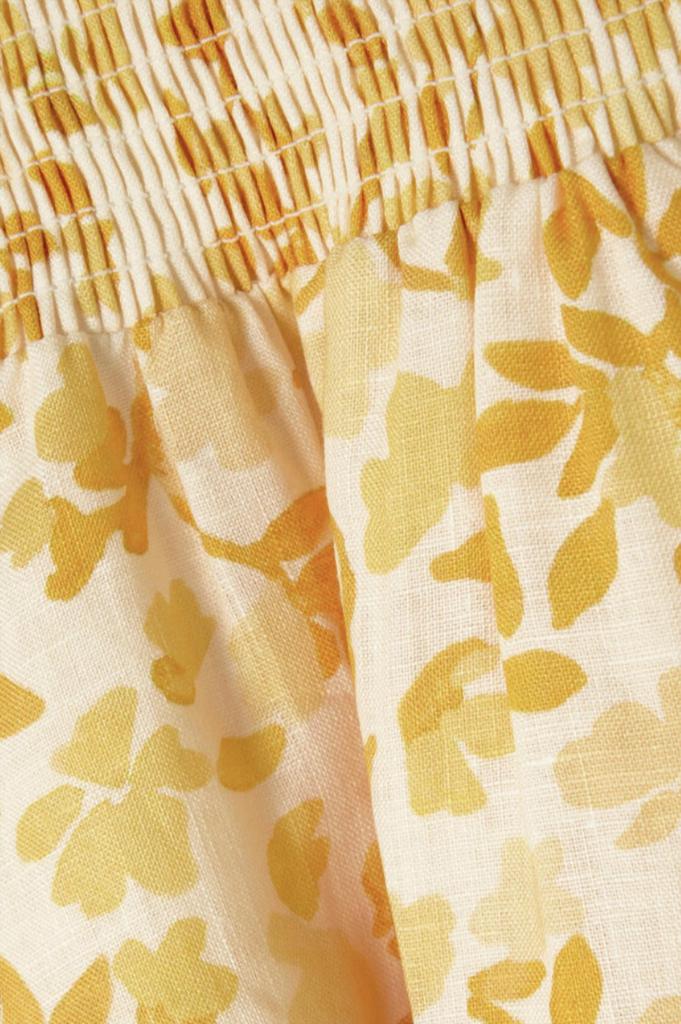 Peony Daffodil Smocked Mini Dress