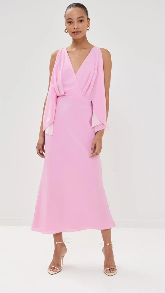 Brandon Maxwell Silk Deep V Dress 6