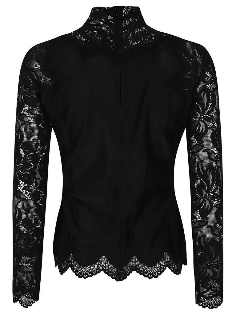 Paco Rabanne Paco Rabanne Long Sleeve Lace Jersey Top