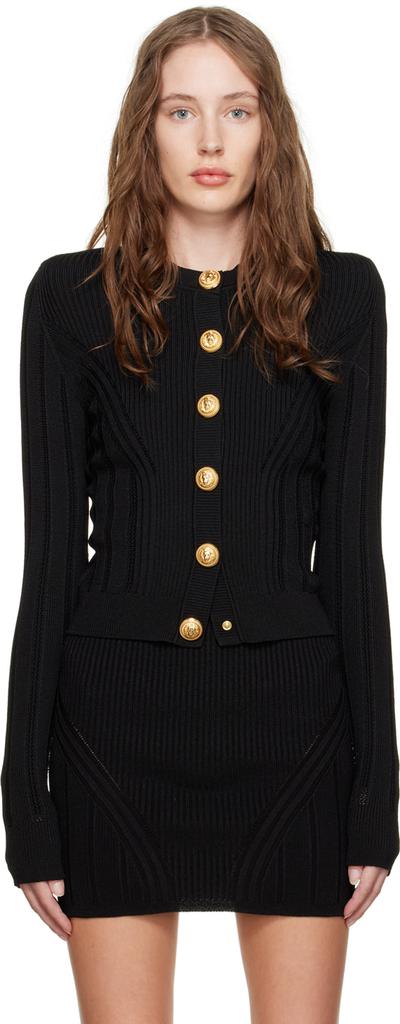 Balmain Black Button Cardigan