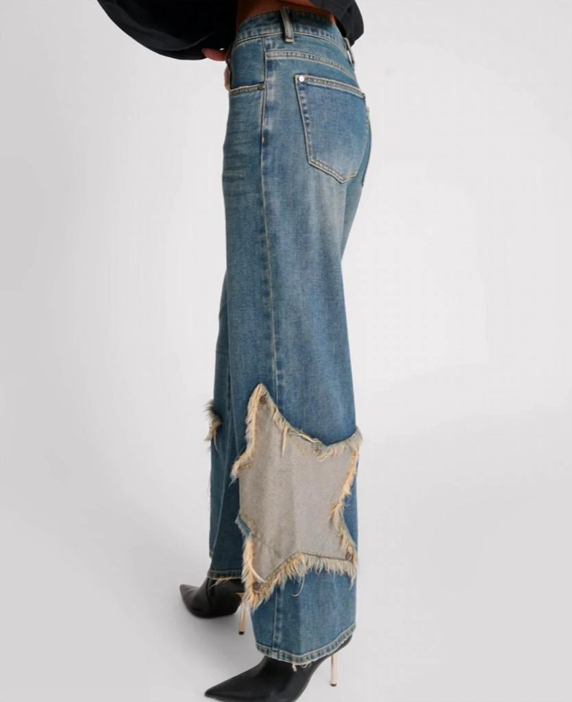 One Teaspoon One Teaspoon - Memphis Star Jackson Mid Waist Wide Leg Jeans 3