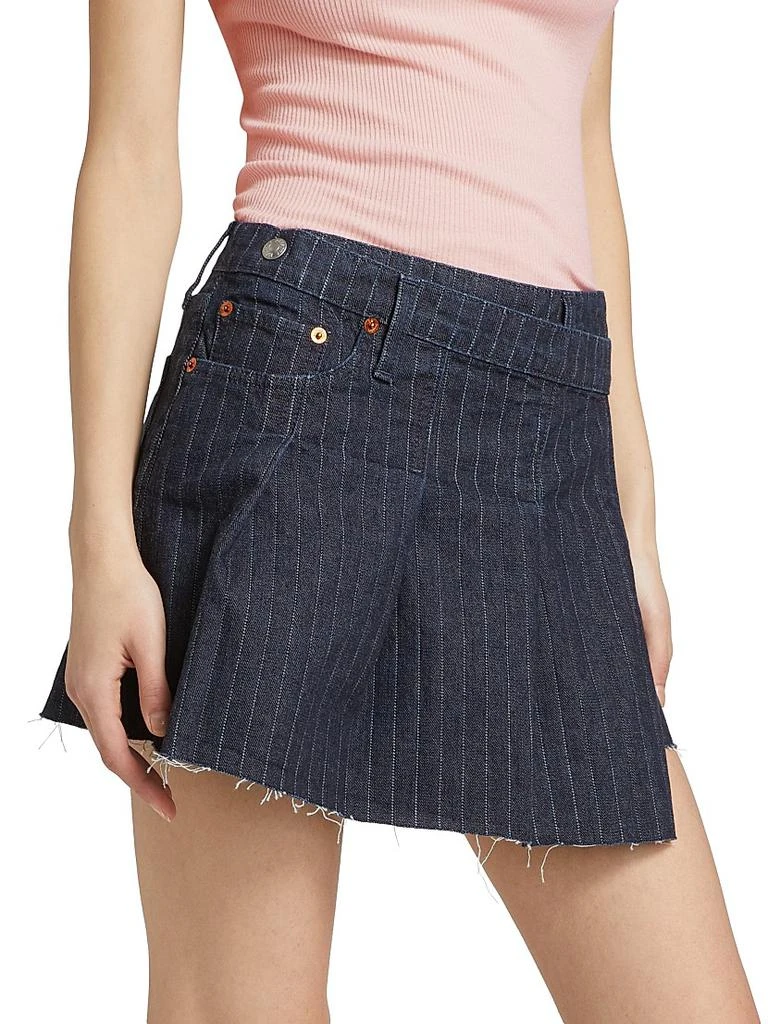 Re/Done Pinstripe Denim Tennis Wrap Skirt 4