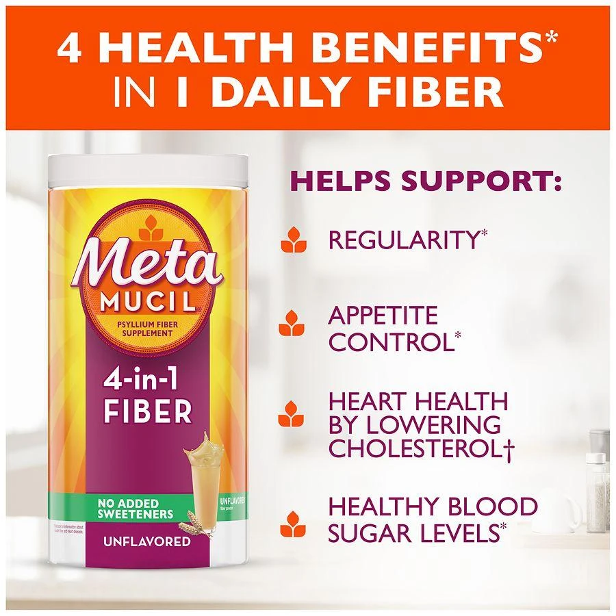 Metamucil Psyllium Husk Powder Fiber Supplement Unflavored 2