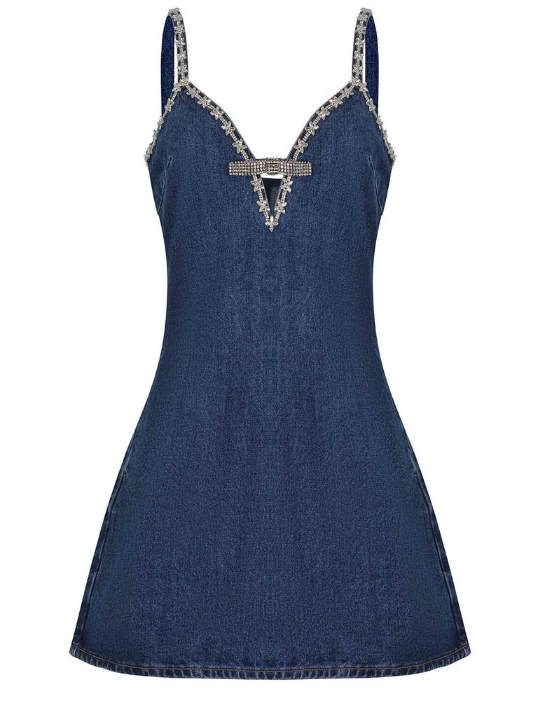 Self Portrait Denim Mini Dress With Strap 1