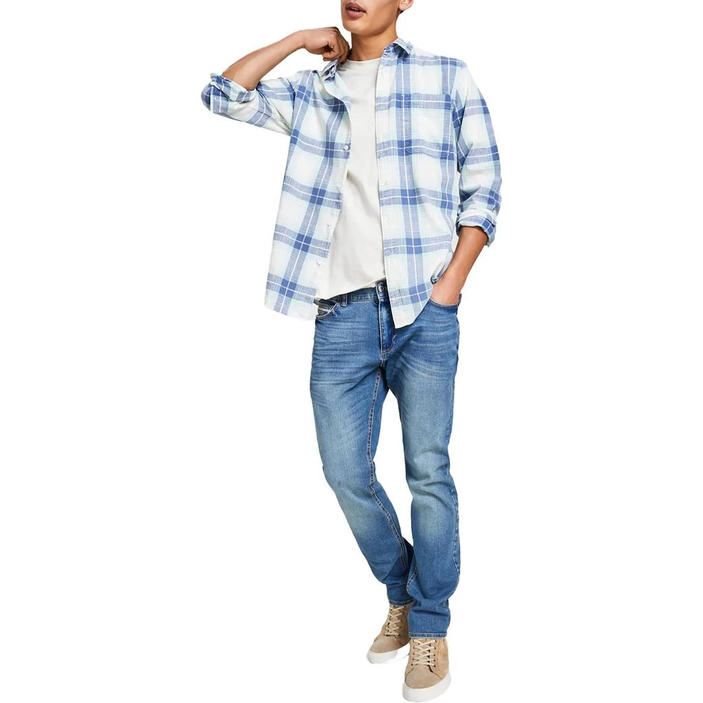Sun + Stone Mens Plaid Cotton Button-Down Shirt 2