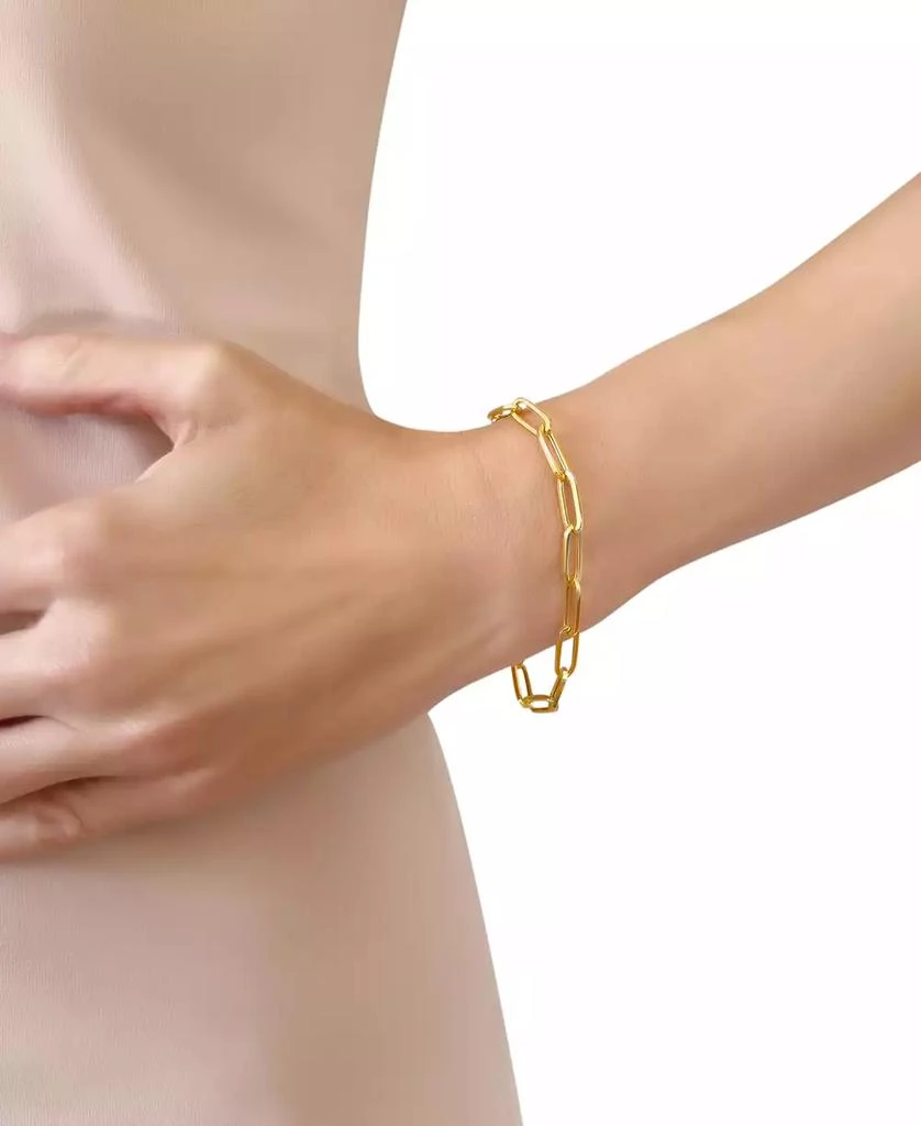 Italian Gold Paperclip Link Bracelet in 14k Gold 2