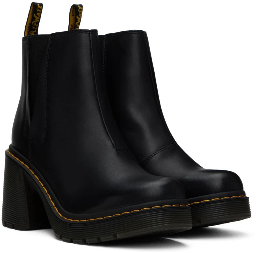 Dr. Martens Black Spence Leather Flared Heel Chelsea Boots 4