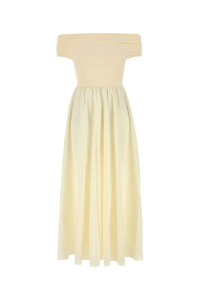 chinese dress ladies Amarantha Pleated Jersey Bustier Off-Shoulder Dress