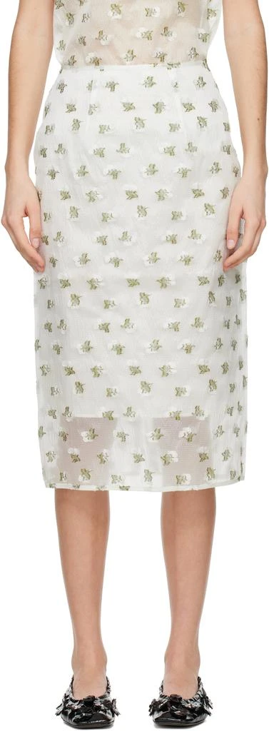 CECILIE BAHNSEN White Allegra Midi Skirt 1