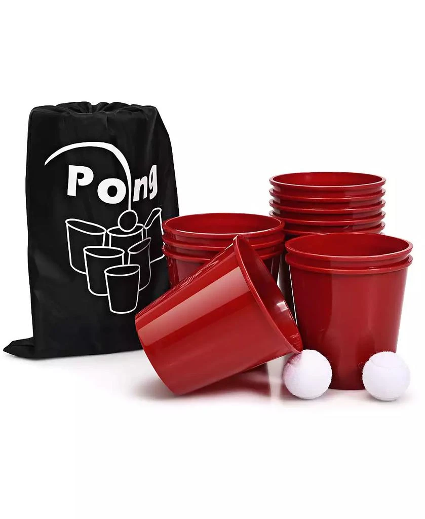 SUGIFT - Giant Yard Pong Game Set with Buckets, Balls
Carry Bag