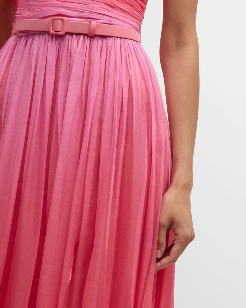 Zuhair Murad Miami Gradient Chiffon One-Shoulder Cape Gown 7