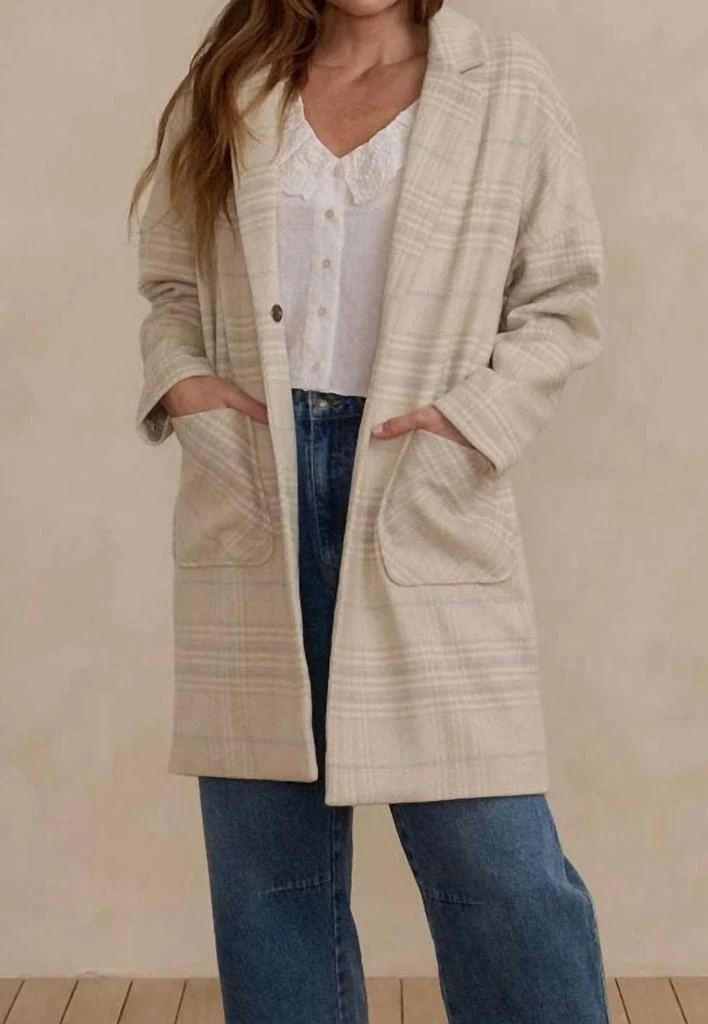 Rylee + Cru Rylee + Cru - Longline Plaid Coat