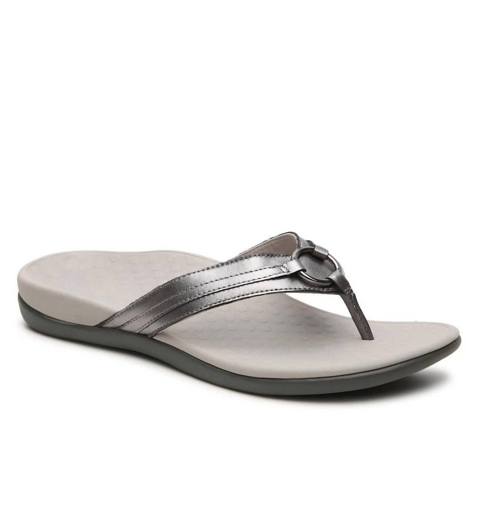 Vionic Women's Tide Aloe Orthotic Sandal - Medium Width In Pewter Metallic
