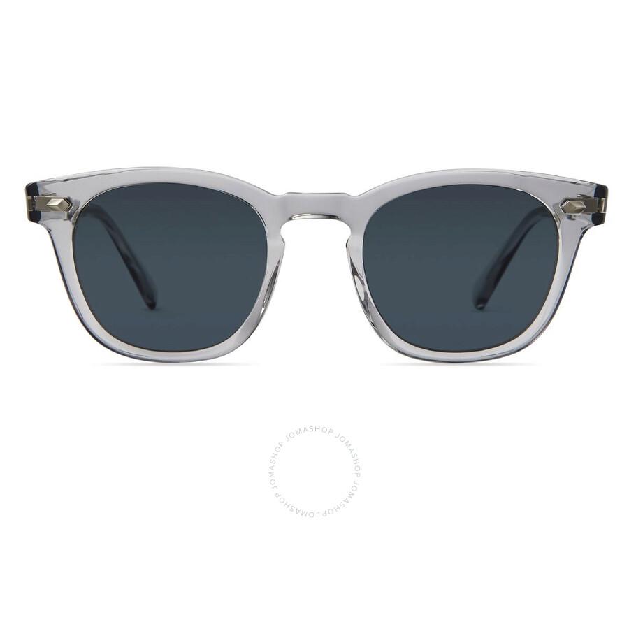 Mr. Leight HANALEI S Bluie Opal Oval Sunglasses ML2022 GRYSTN-PLT/BLUOPL 45