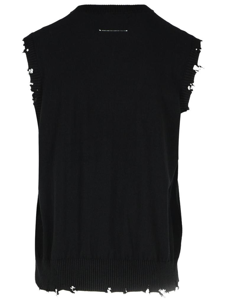 Shop MM6 Maison Margiela Numbers-Motif Knitted Vest on Sale at