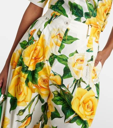 Dolce 
Gabbana Floral high-rise cotton cropped pants 4