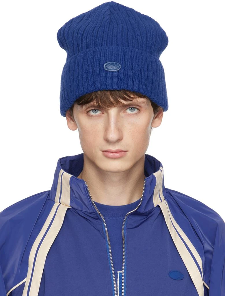 ADER error Blue Ribbed Beanie 1