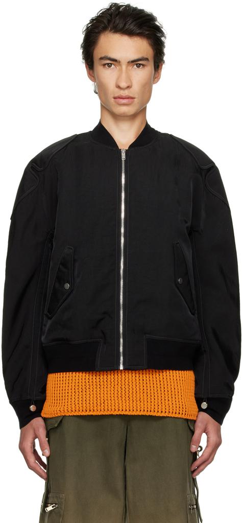 Dion Lee Black Padded Bomber Jacket