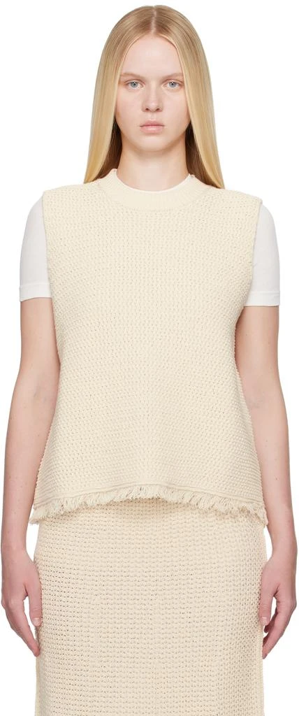 Studio Nicholson Off-White Fray Knit Vest 1